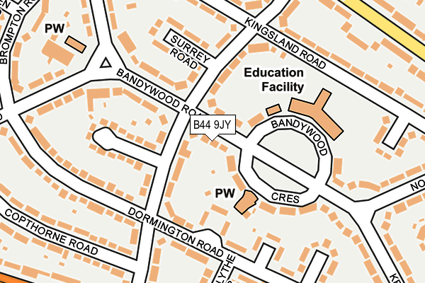 B44 9JY map - OS OpenMap – Local (Ordnance Survey)