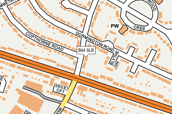 B44 9LB map - OS OpenMap – Local (Ordnance Survey)