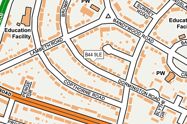 B44 9LE map - OS OpenMap – Local (Ordnance Survey)