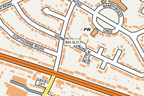 B44 9LG map - OS OpenMap – Local (Ordnance Survey)