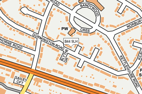 B44 9LH map - OS OpenMap – Local (Ordnance Survey)