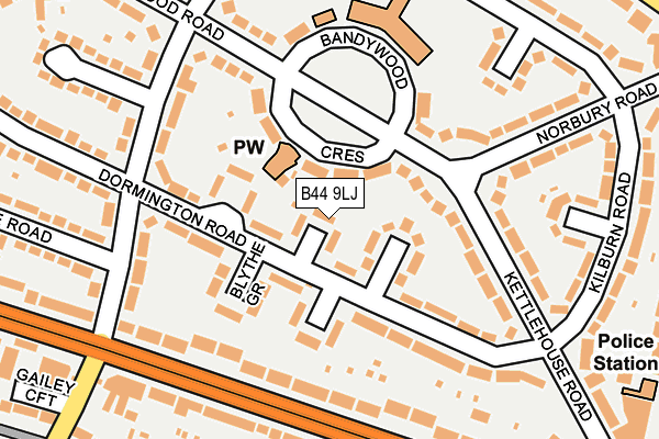 B44 9LJ map - OS OpenMap – Local (Ordnance Survey)