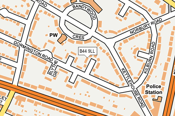 B44 9LL map - OS OpenMap – Local (Ordnance Survey)