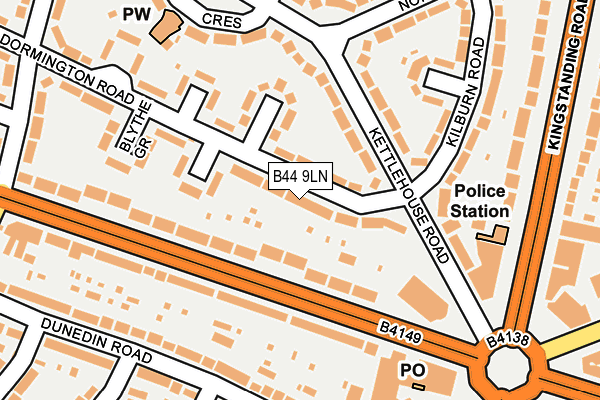 B44 9LN map - OS OpenMap – Local (Ordnance Survey)