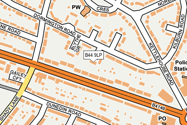 B44 9LP map - OS OpenMap – Local (Ordnance Survey)