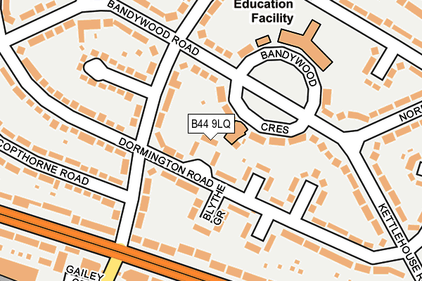 B44 9LQ map - OS OpenMap – Local (Ordnance Survey)