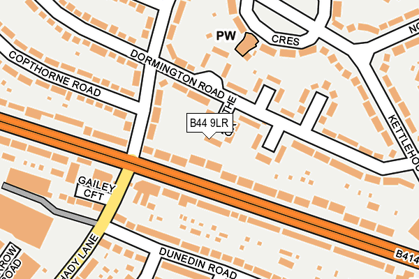 B44 9LR map - OS OpenMap – Local (Ordnance Survey)