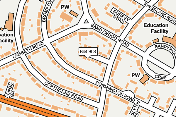 B44 9LS map - OS OpenMap – Local (Ordnance Survey)