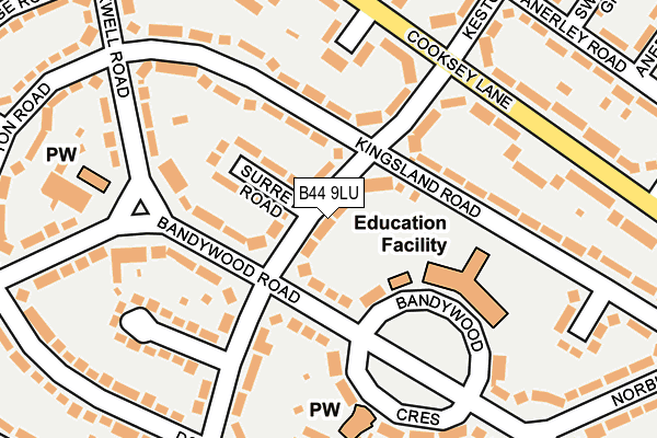 B44 9LU map - OS OpenMap – Local (Ordnance Survey)