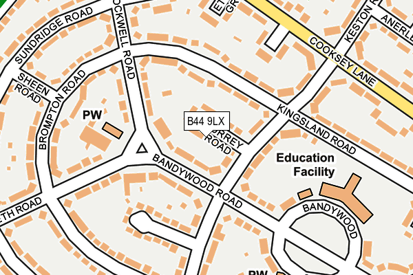 B44 9LX map - OS OpenMap – Local (Ordnance Survey)