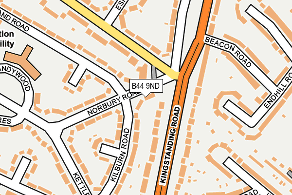 B44 9ND map - OS OpenMap – Local (Ordnance Survey)