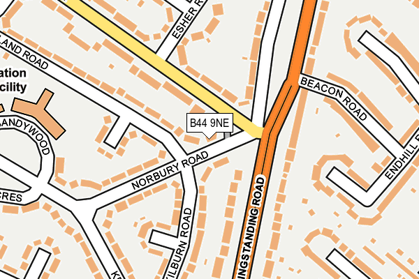 B44 9NE map - OS OpenMap – Local (Ordnance Survey)