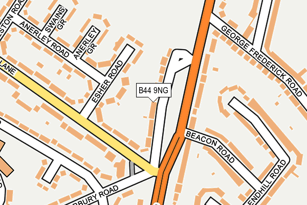 B44 9NG map - OS OpenMap – Local (Ordnance Survey)