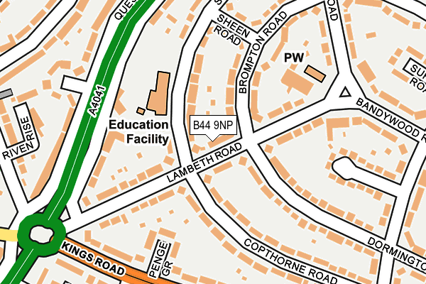 B44 9NP map - OS OpenMap – Local (Ordnance Survey)