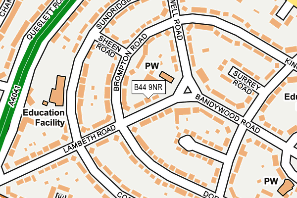 B44 9NR map - OS OpenMap – Local (Ordnance Survey)