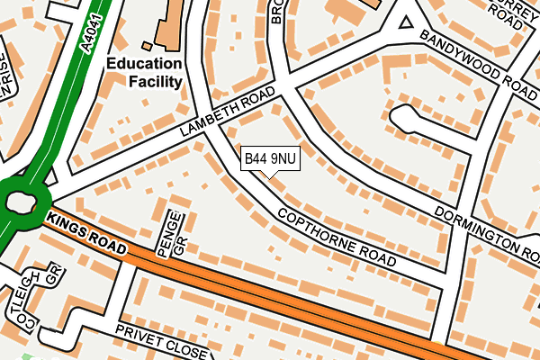 B44 9NU map - OS OpenMap – Local (Ordnance Survey)