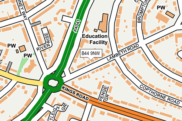 B44 9NW map - OS OpenMap – Local (Ordnance Survey)