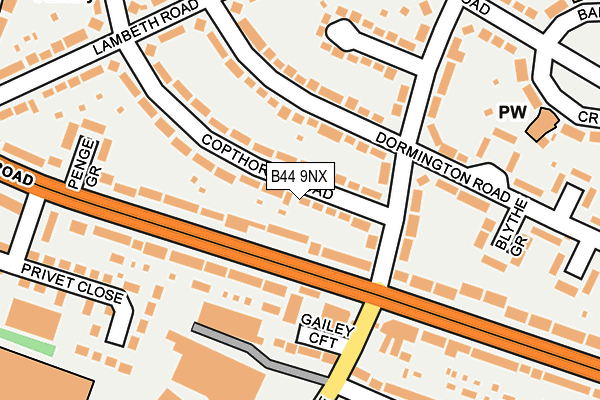 B44 9NX map - OS OpenMap – Local (Ordnance Survey)