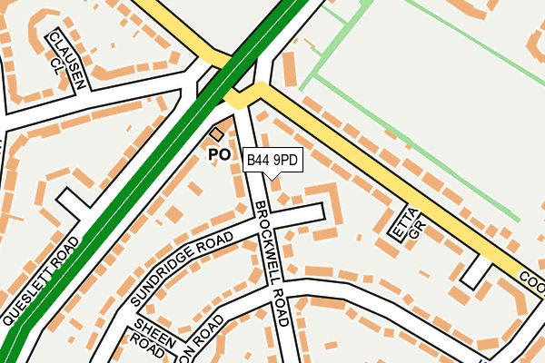 B44 9PD map - OS OpenMap – Local (Ordnance Survey)