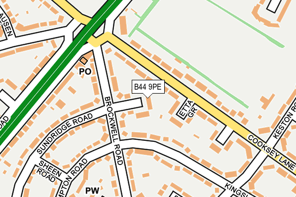 B44 9PE map - OS OpenMap – Local (Ordnance Survey)