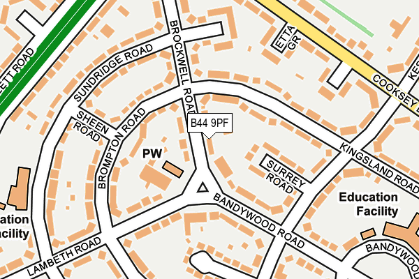 B44 9PF map - OS OpenMap – Local (Ordnance Survey)