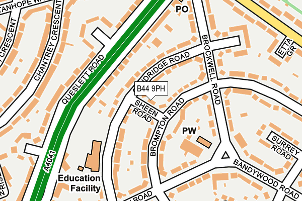 B44 9PH map - OS OpenMap – Local (Ordnance Survey)