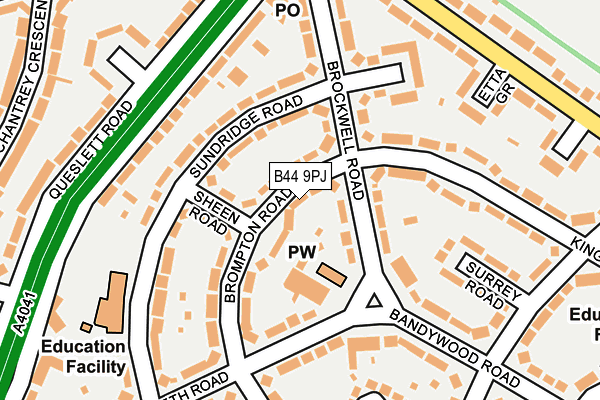 B44 9PJ map - OS OpenMap – Local (Ordnance Survey)