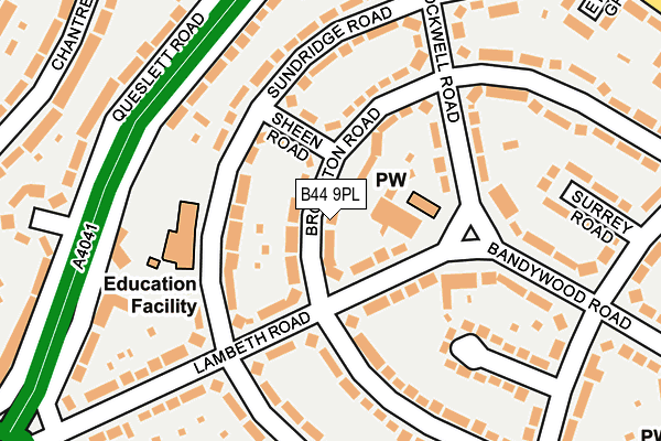 B44 9PL map - OS OpenMap – Local (Ordnance Survey)