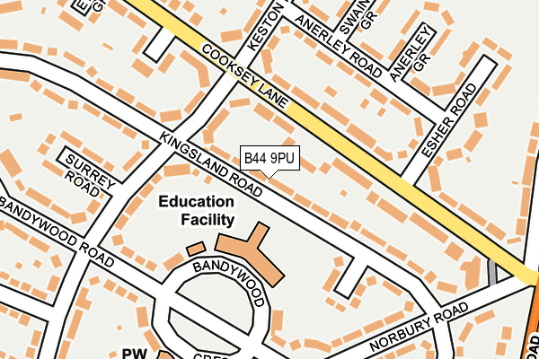 B44 9PU map - OS OpenMap – Local (Ordnance Survey)