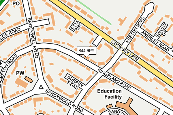 B44 9PY map - OS OpenMap – Local (Ordnance Survey)