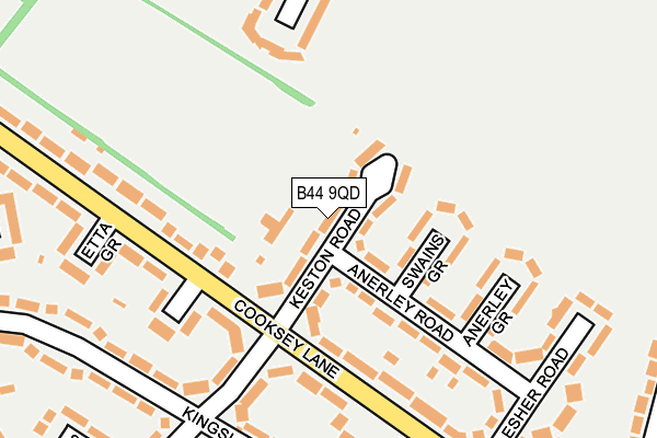 B44 9QD map - OS OpenMap – Local (Ordnance Survey)