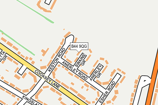 B44 9QG map - OS OpenMap – Local (Ordnance Survey)