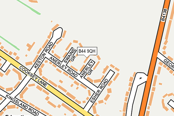 B44 9QH map - OS OpenMap – Local (Ordnance Survey)