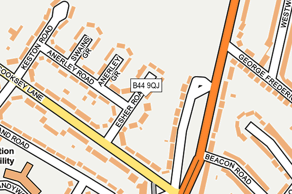 B44 9QJ map - OS OpenMap – Local (Ordnance Survey)
