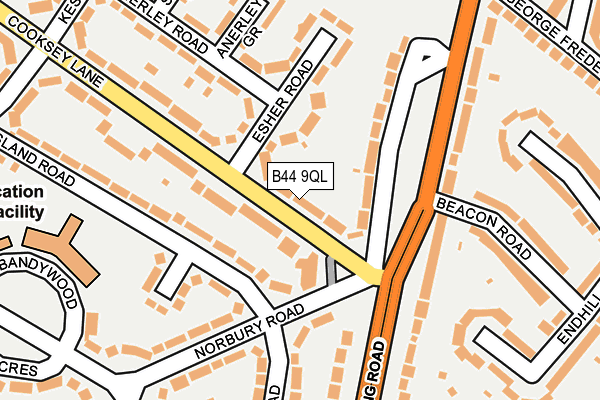 B44 9QL map - OS OpenMap – Local (Ordnance Survey)