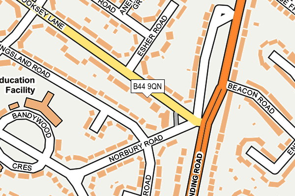 B44 9QN map - OS OpenMap – Local (Ordnance Survey)