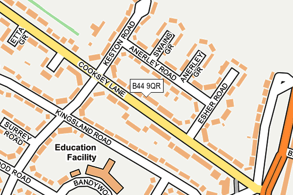 B44 9QR map - OS OpenMap – Local (Ordnance Survey)