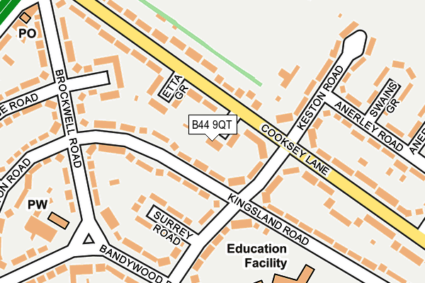 B44 9QT map - OS OpenMap – Local (Ordnance Survey)