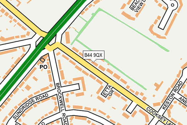 B44 9QX map - OS OpenMap – Local (Ordnance Survey)