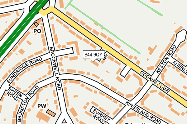 B44 9QY map - OS OpenMap – Local (Ordnance Survey)