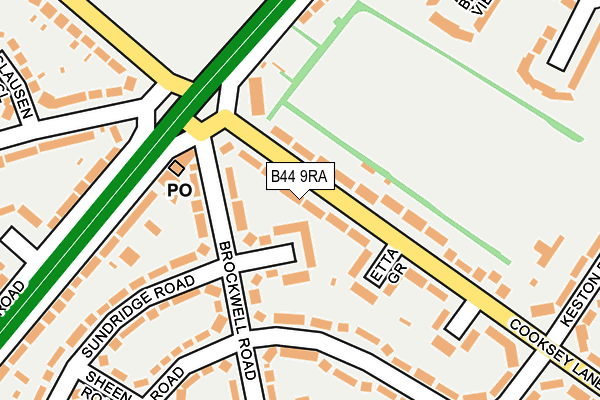 B44 9RA map - OS OpenMap – Local (Ordnance Survey)