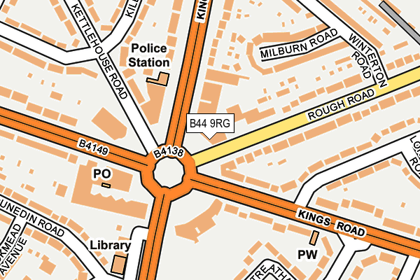 B44 9RG map - OS OpenMap – Local (Ordnance Survey)