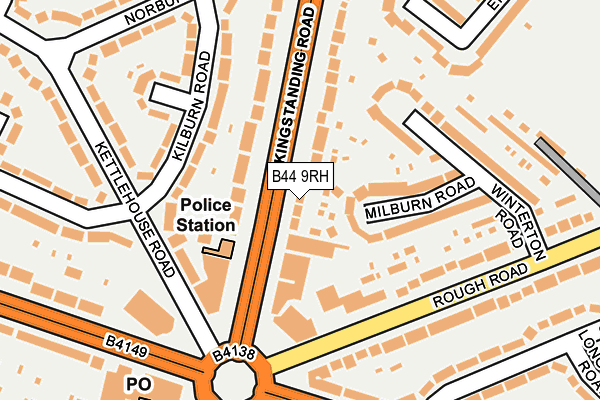 B44 9RH map - OS OpenMap – Local (Ordnance Survey)