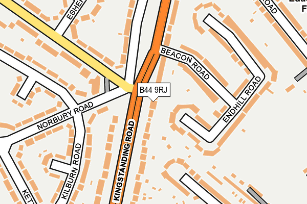 B44 9RJ map - OS OpenMap – Local (Ordnance Survey)