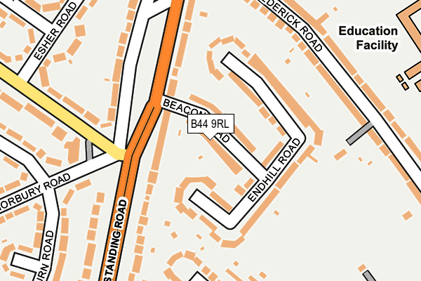 B44 9RL map - OS OpenMap – Local (Ordnance Survey)