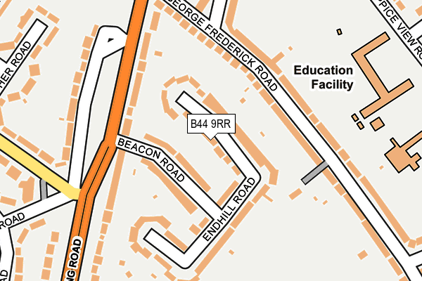 B44 9RR map - OS OpenMap – Local (Ordnance Survey)