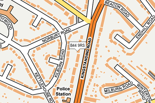 B44 9RS map - OS OpenMap – Local (Ordnance Survey)