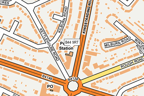 B44 9RT map - OS OpenMap – Local (Ordnance Survey)