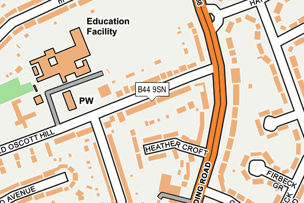 B44 9SN map - OS OpenMap – Local (Ordnance Survey)