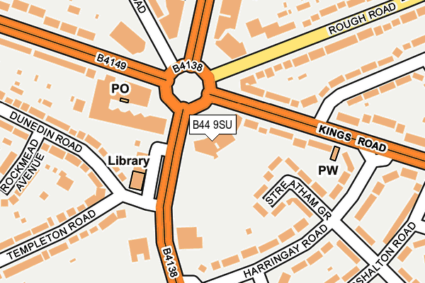 B44 9SU map - OS OpenMap – Local (Ordnance Survey)